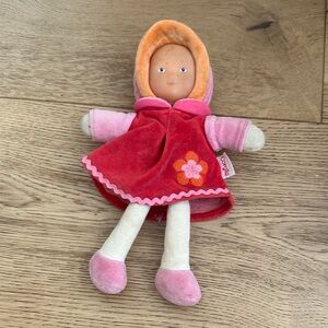 Corolle Colorful Plush Doll with Pink and Orange Outfit
